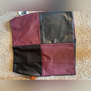 Bar III Faux Leather Patchwork Skirt